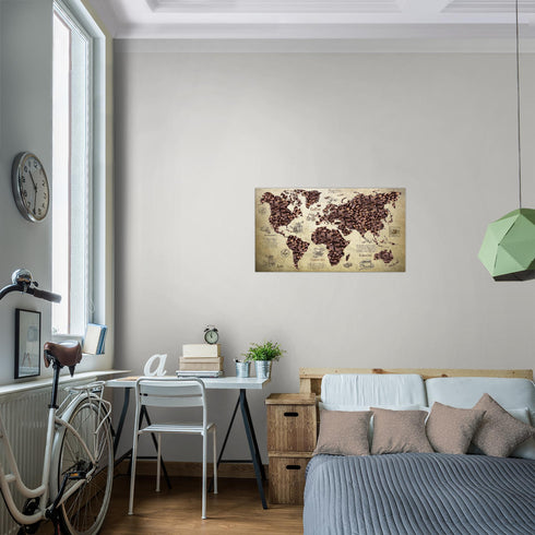 Wandbilder Wohnzimmer XXL Küche Kaffee Moderne Bilder Weltkarte